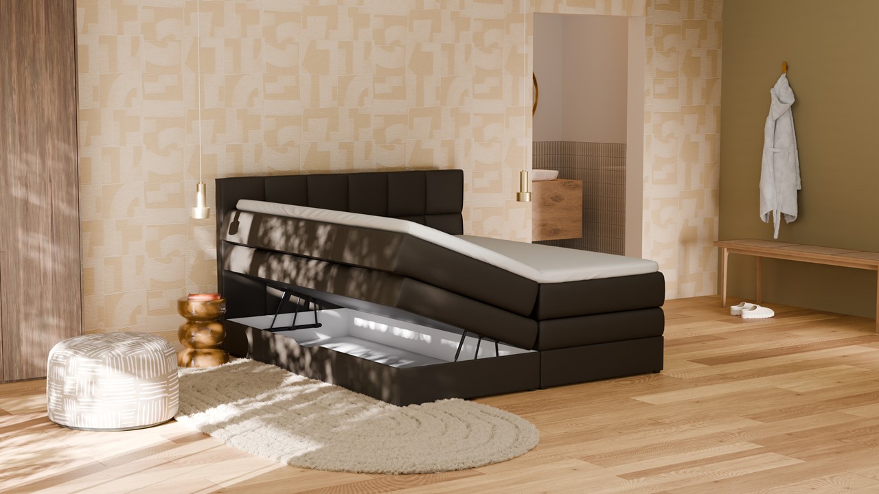 Opbergboxspring Jade - Matte leather onyx