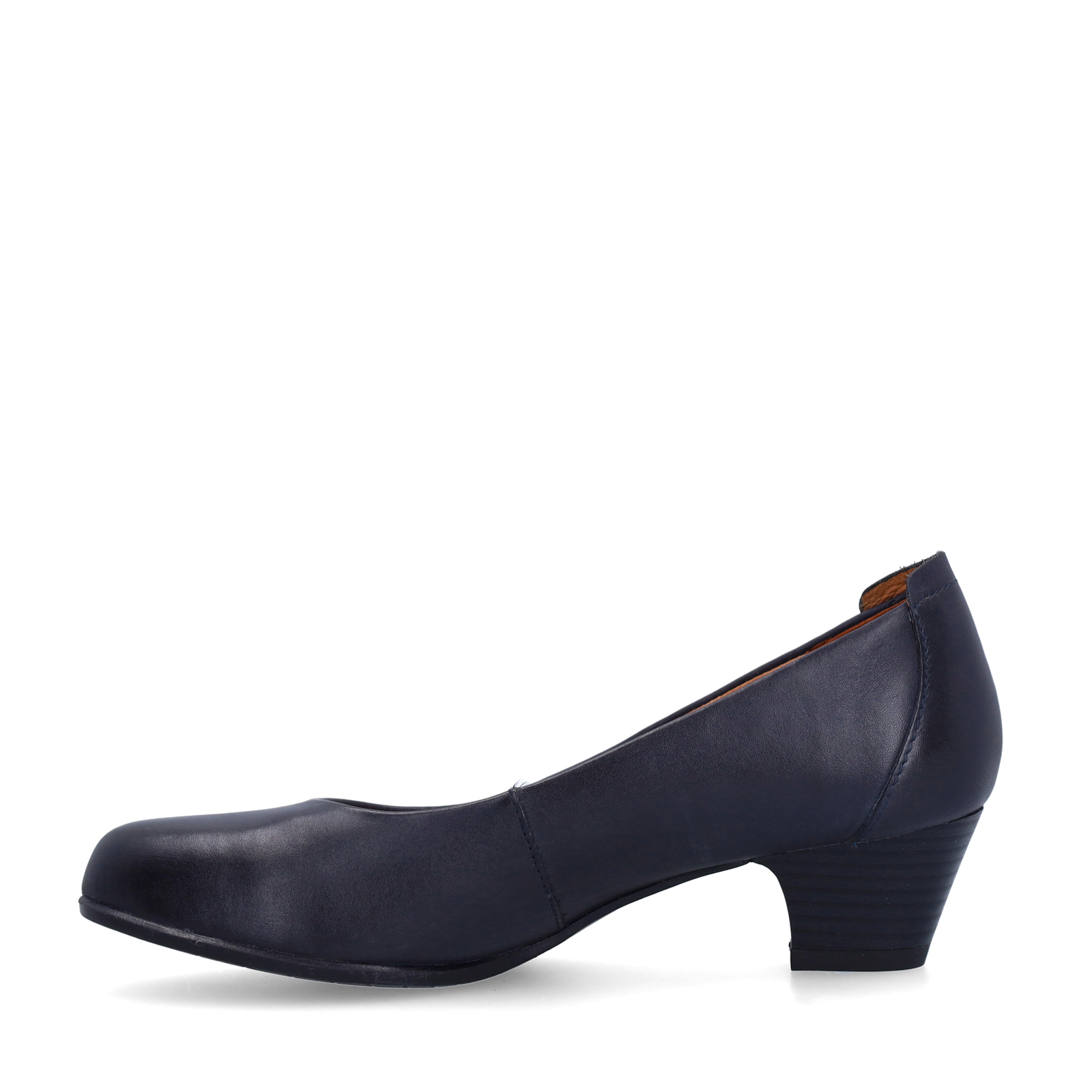 Donkerblauwe leren pumps