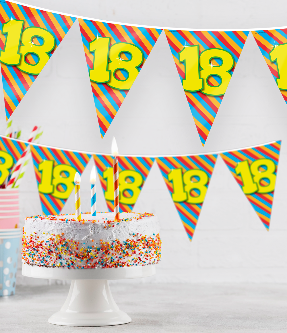 Vlaggenlijn 12 Jaar Gekleurd 10m