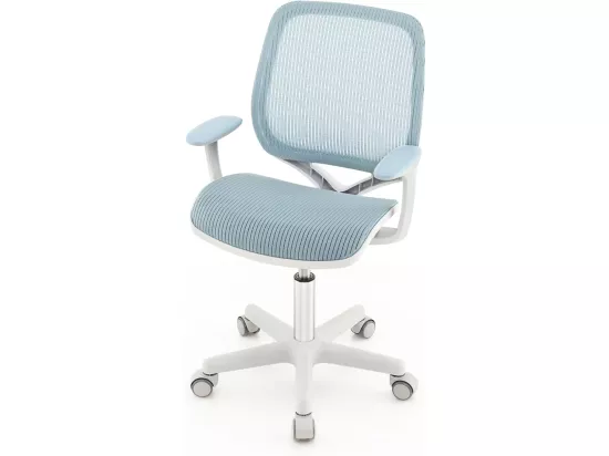 Chaise de Bureau Pivotante Enfants avec Hauteur Réglable 80-92cm, Siège à roulettes Enfants avec Dossier & Accoudoirs Ergonomique, Verrouillage Automatique, Charge 75kg pour 6-15 Ans