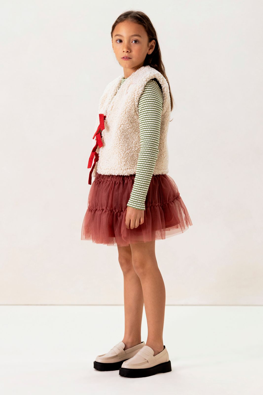 Wit teddy gilet met embroidery