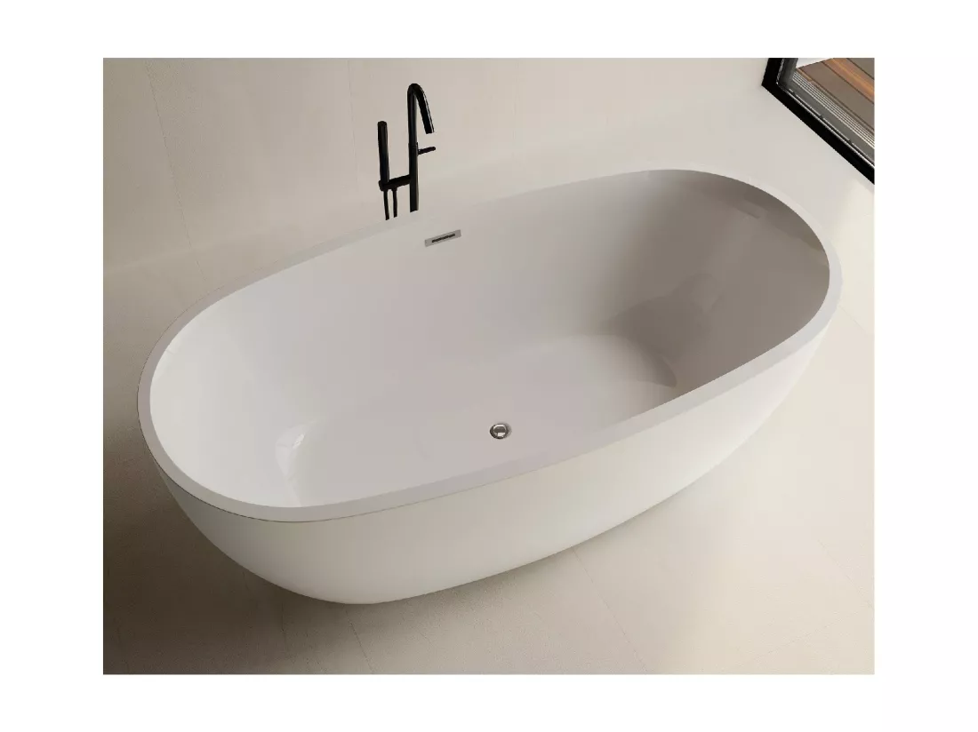 Baignoire îlot design ovale DENVER blanche 150 cm