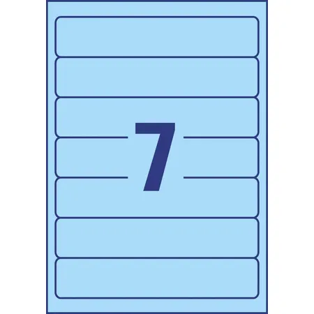 Avery Zweckform L4763-20 Ordnerrücken Etiketten A4, mit ultragrip, 38 x 192 mm, schmal/kurz, 20 Bogen/140 Etiketten, blau