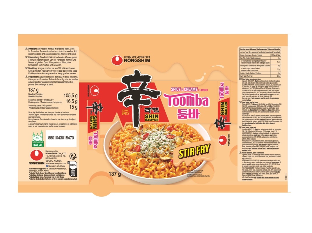 NOODLES NONGSHIM PICANTE E CREMOSO 137G