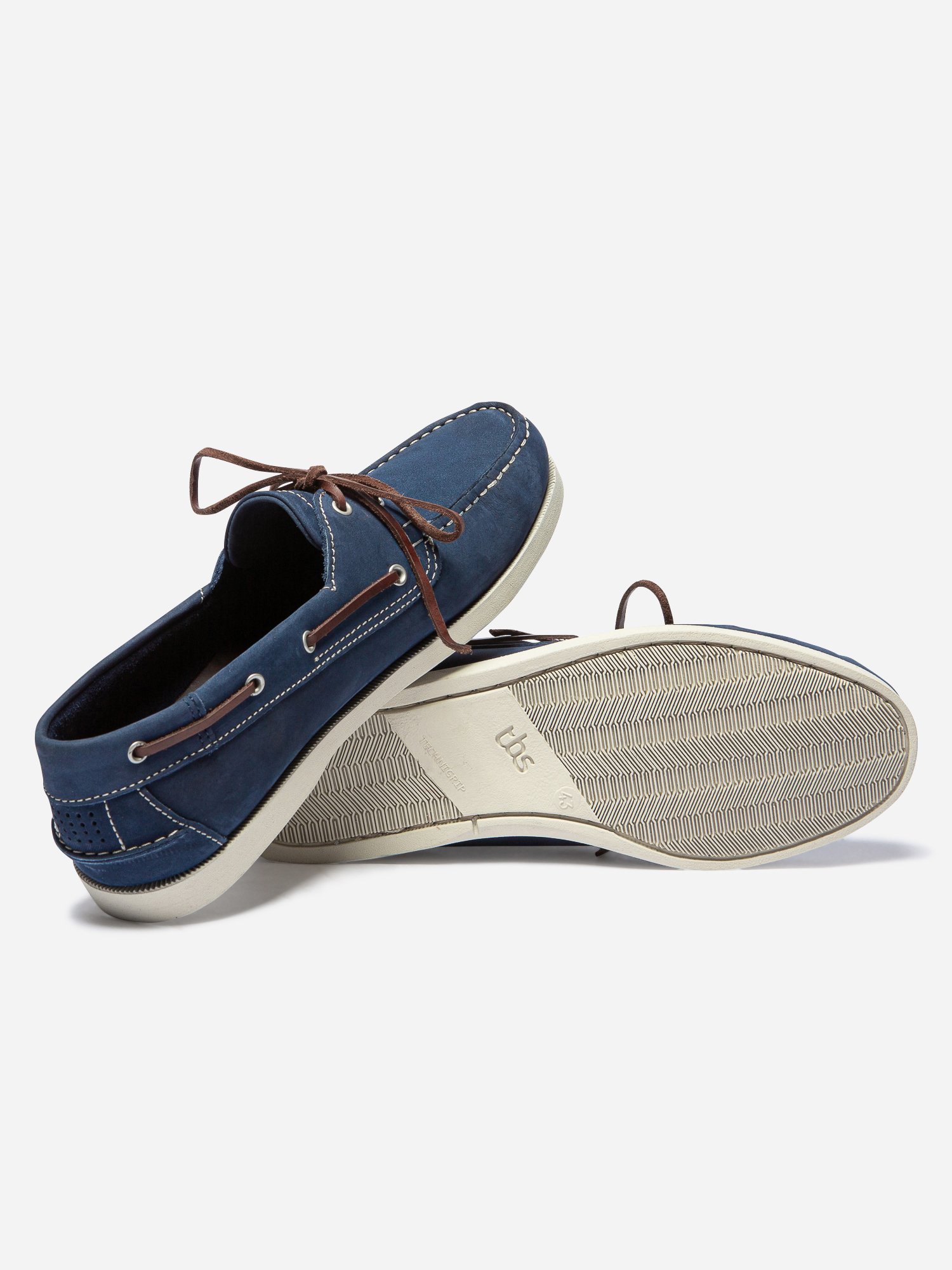 Chaussures Bateau Homme Semelle Grip Cuir Bleu