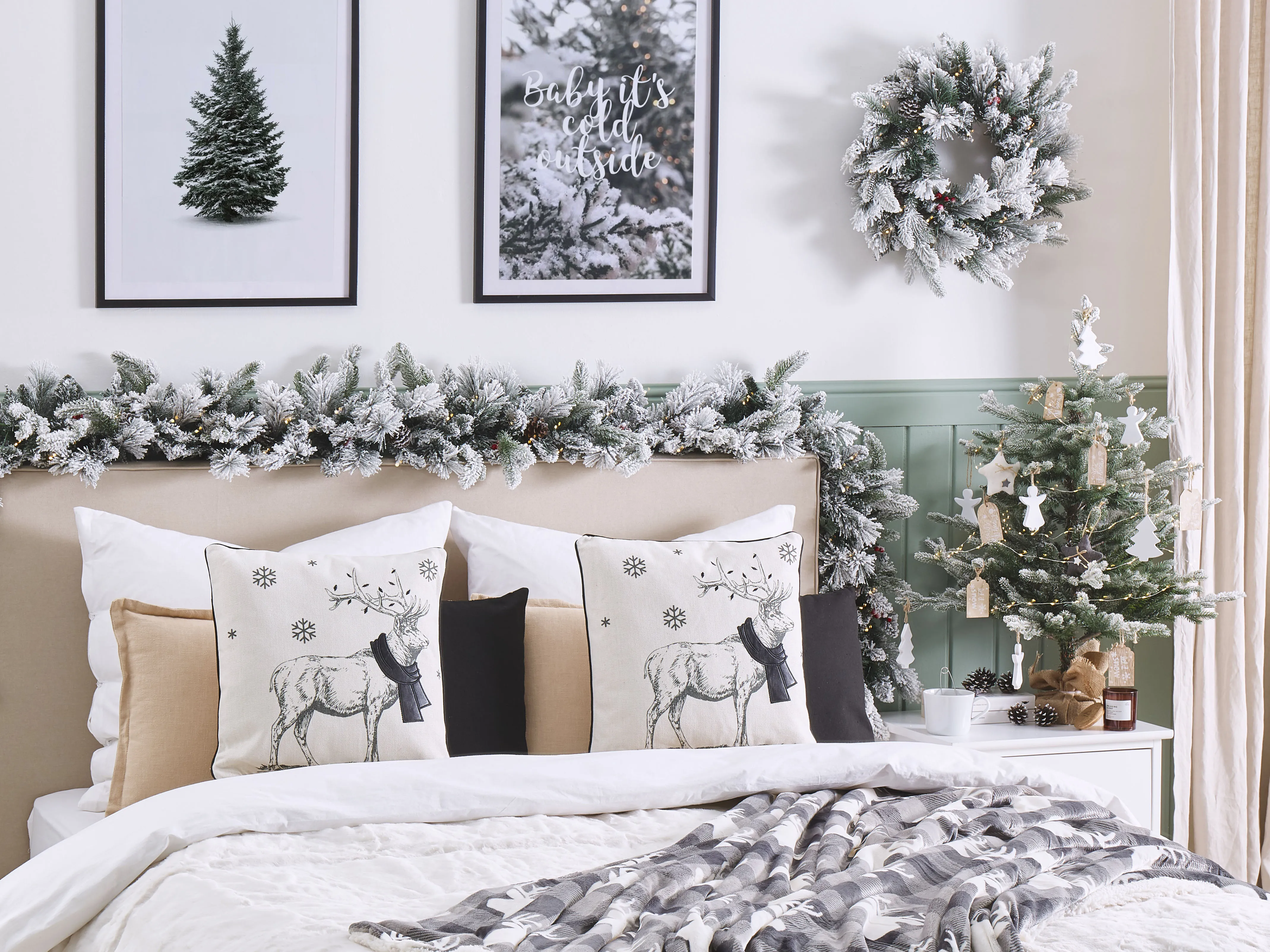Set van 2 sierkussens SVEN 45 x 45 cm Zwart kerstmotief
