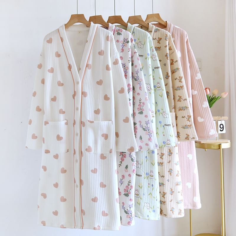 Finlies - Lange pyjamajas met V-hals en print