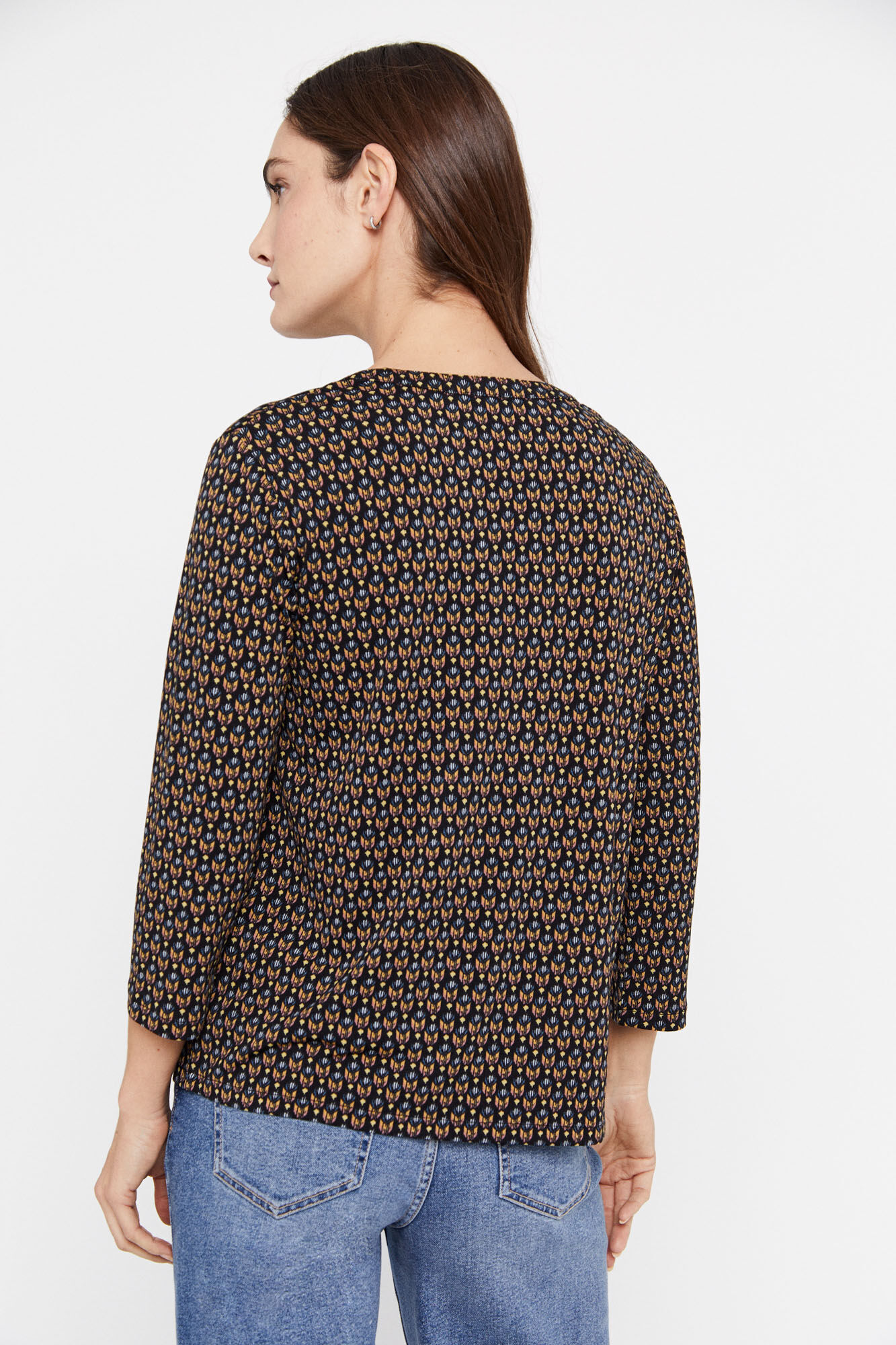 Top em ponto Cuello - Multicolorido