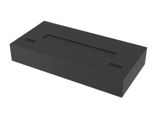 Brûleur au bioéthanol avec insert de plan de travail en inox noir mat 50cm