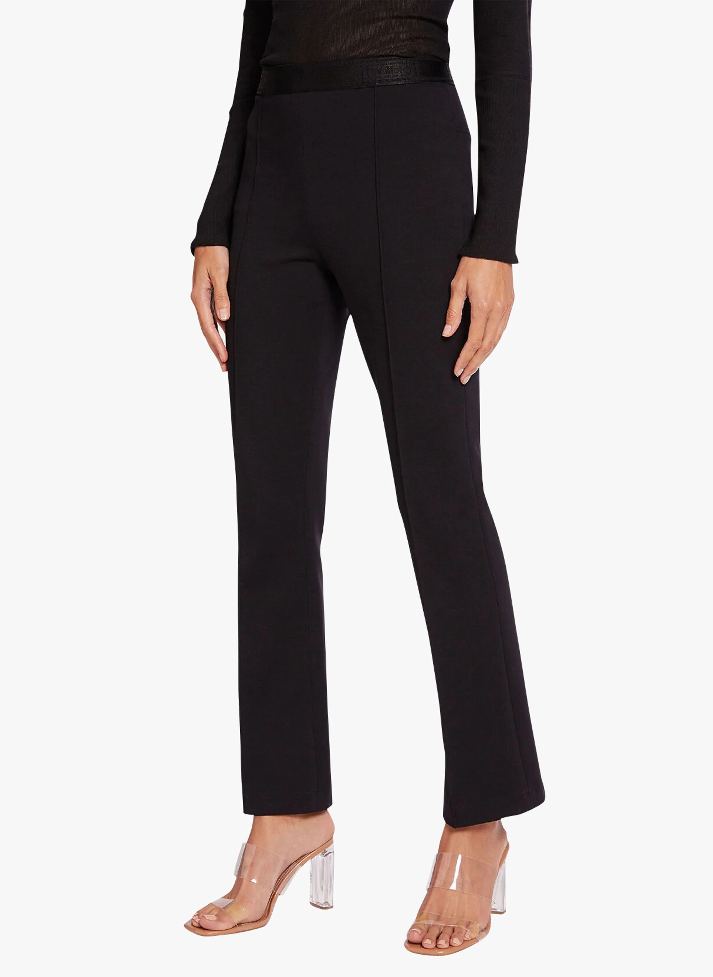 Grazia Trousers - Pantalon évasé taille haute| Noir