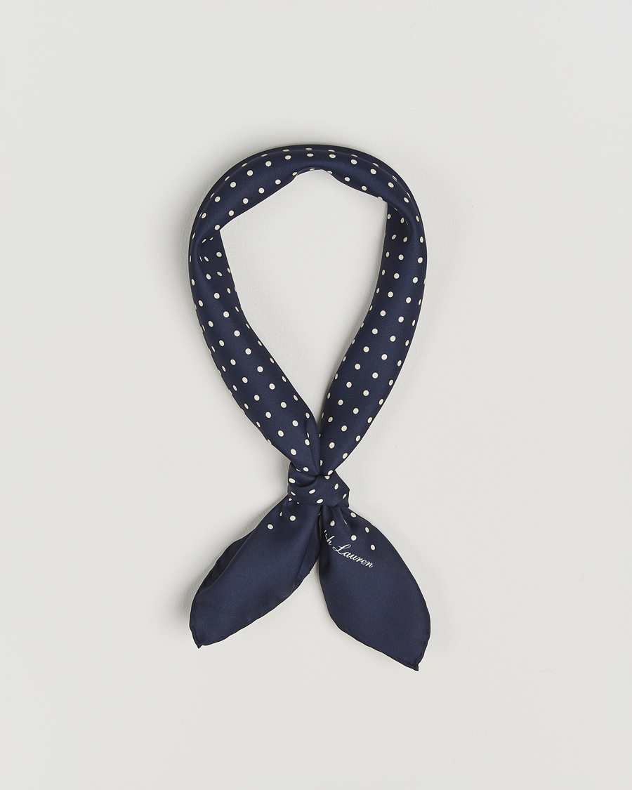 Ralph Lauren Purple Label Printed Dot Scarf Navy