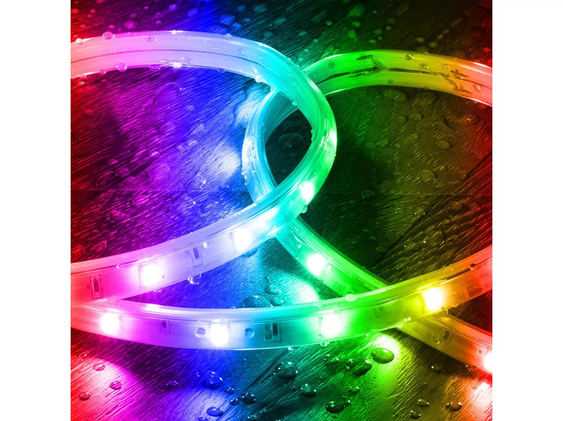 Ruban LED Extérieur Solaire 24V DC SMD2835 60 LED/m 50m IP65 Largeur 12mm Coupe 100 cm RGB