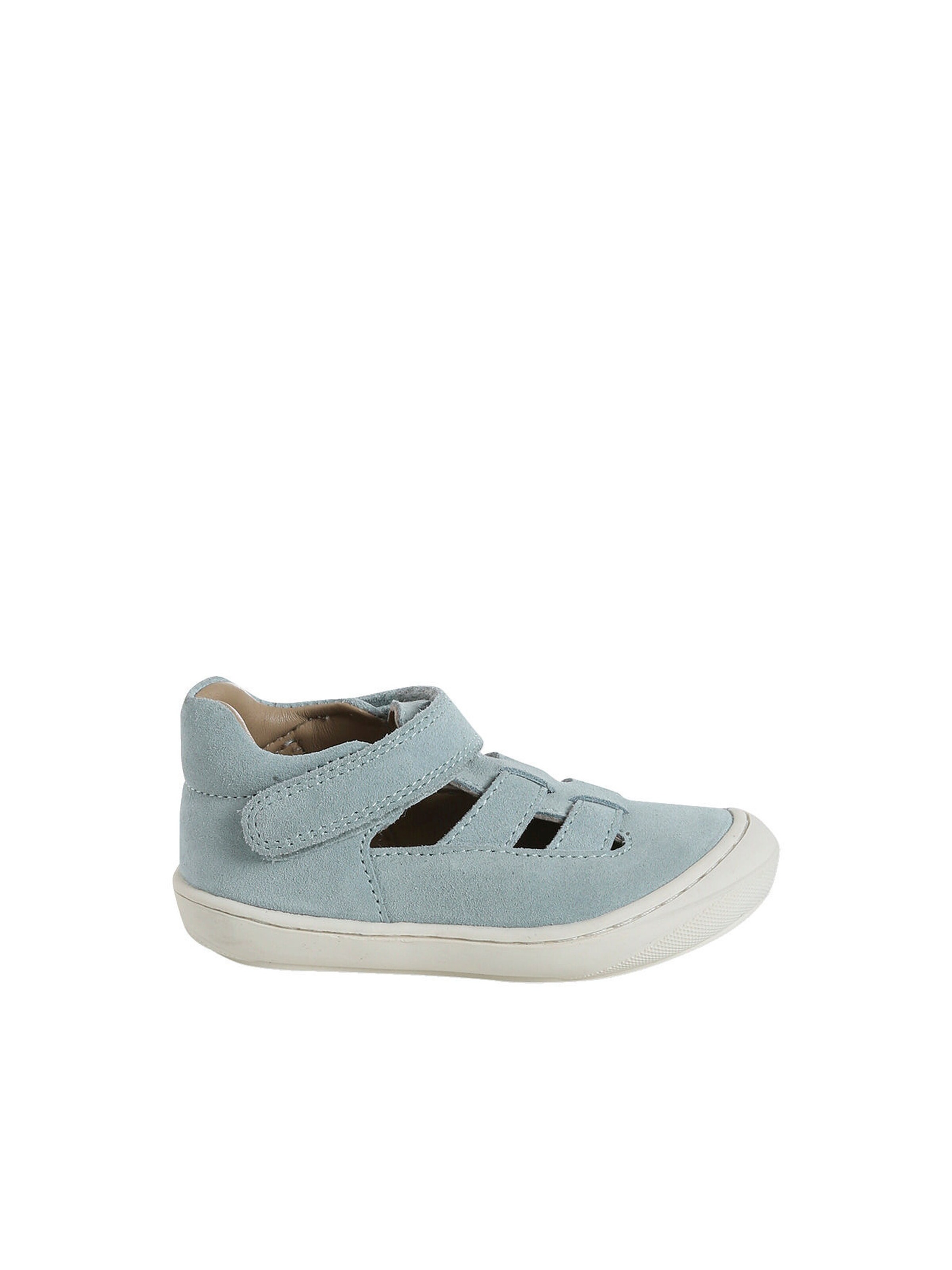 Vertbaudet Baby Riemchenschuhe aus Leder mit Klett salbeigrün