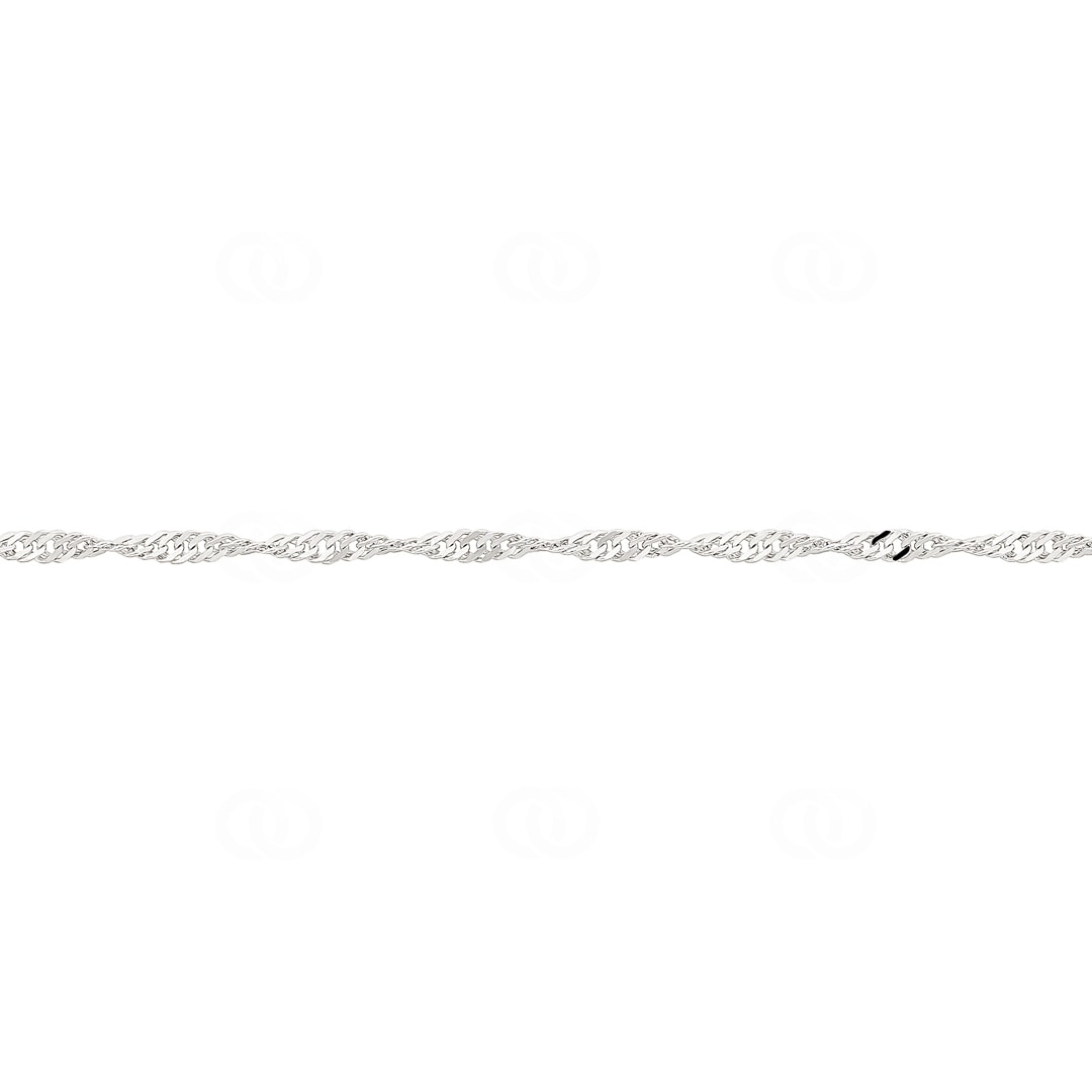 Fusskette Singapur 750/18 K Weissgold 2.4mm - 24cm