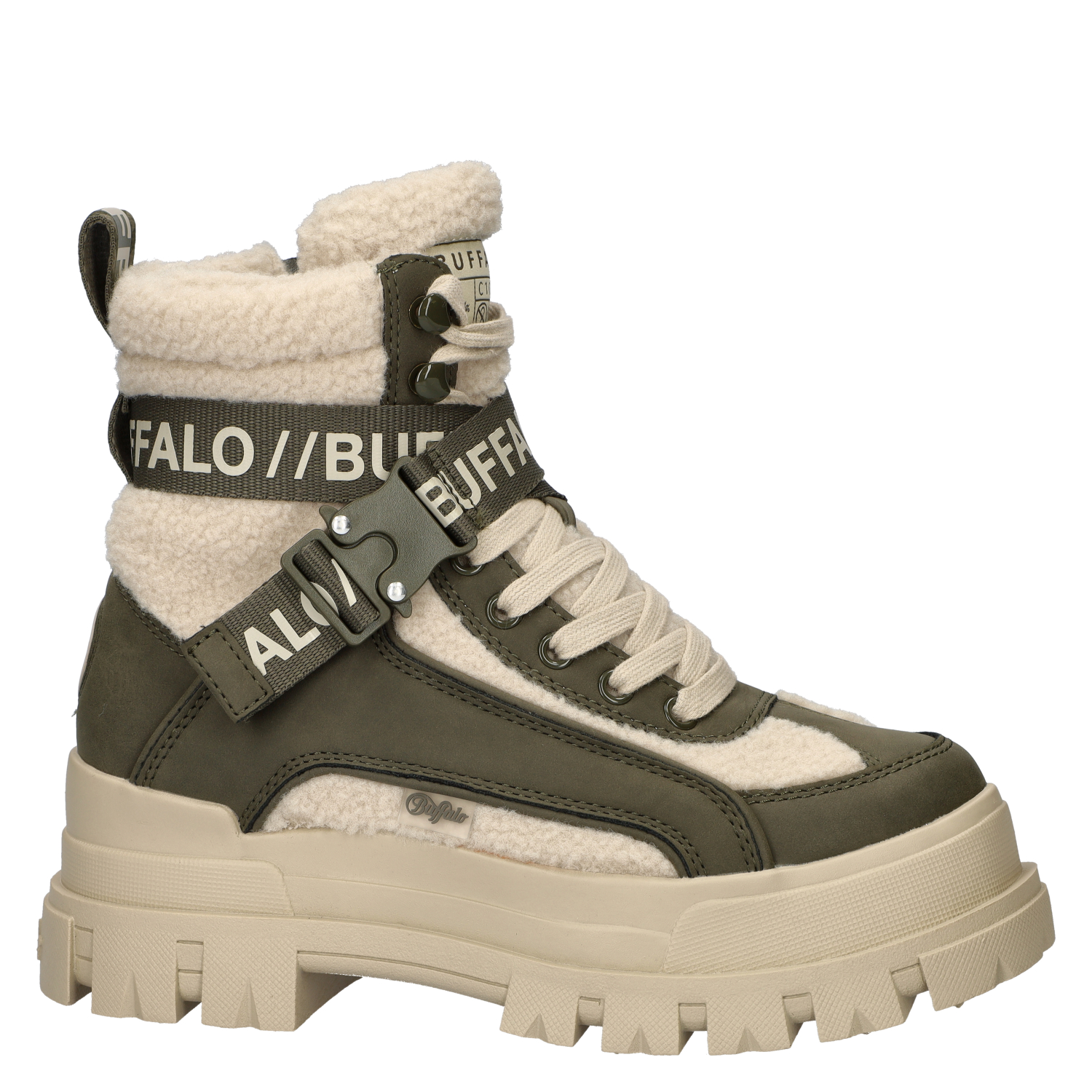 Aspha Combat Mid Warm dames veterboot Buffalo Groen