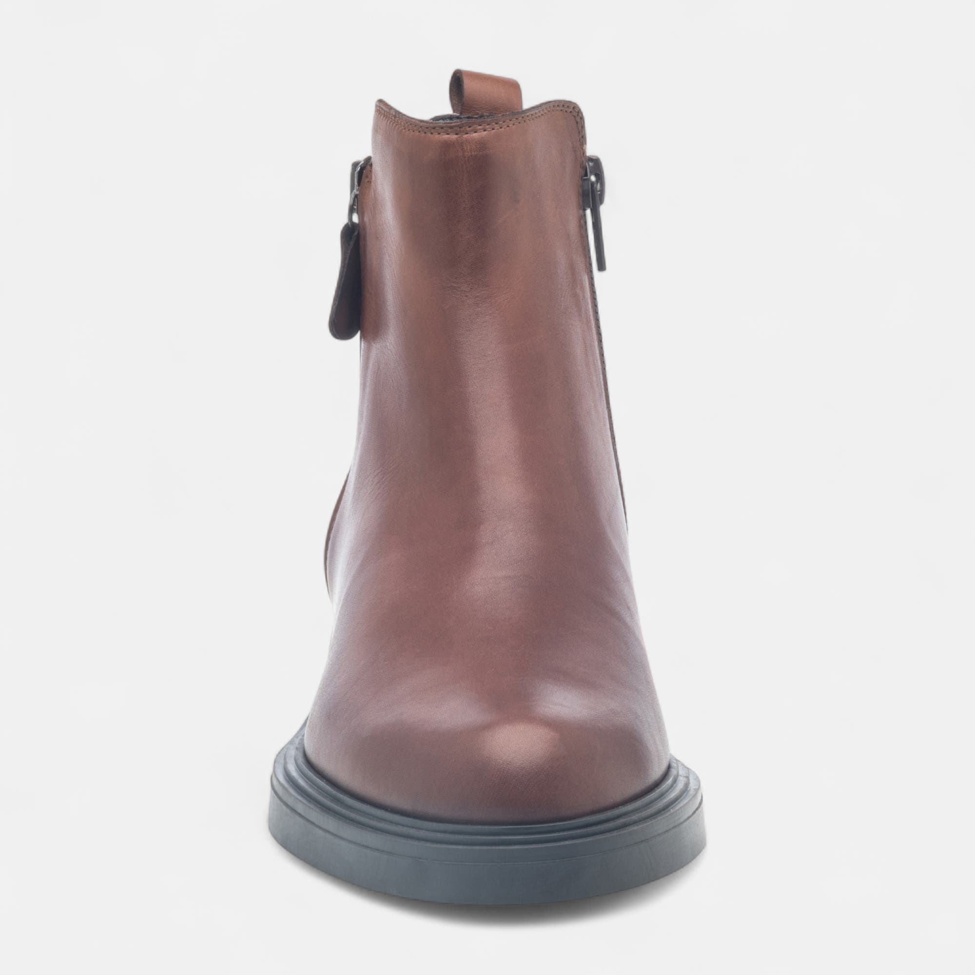Bottines Femme en cuir cognac