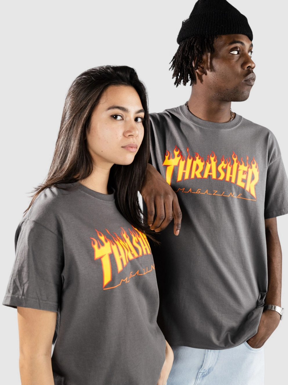 Thrasher Flame T-shirt charcoal