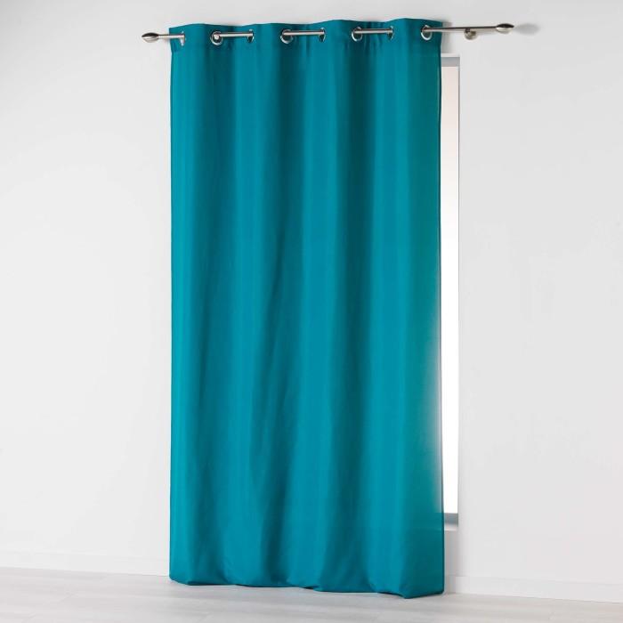 RIDEAU A OEILLETS 140X260CM ABSOLU BLEU
