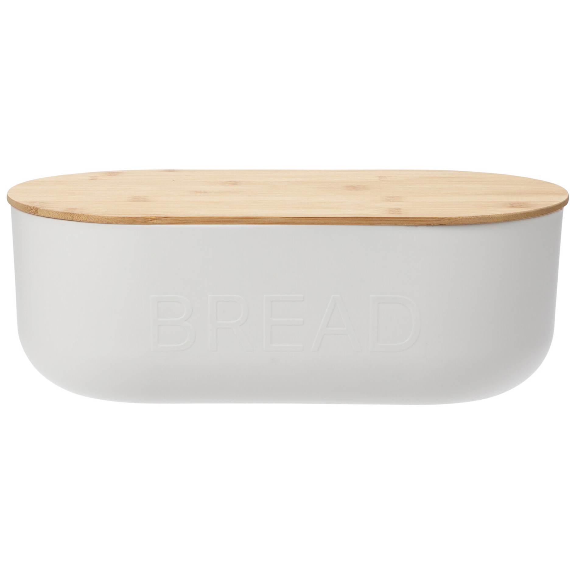 Brotdose - weiß - Bambusdeckel - 35 cm