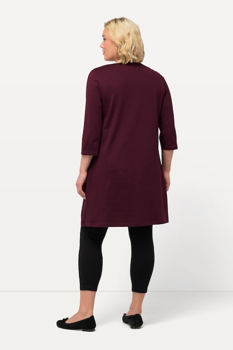 Longshirt, A-Linie, Carree-Ausschnitt, 3/4-Arm