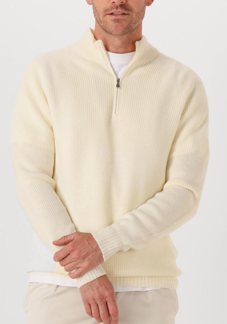 ecru gran sasso trui mock zip
