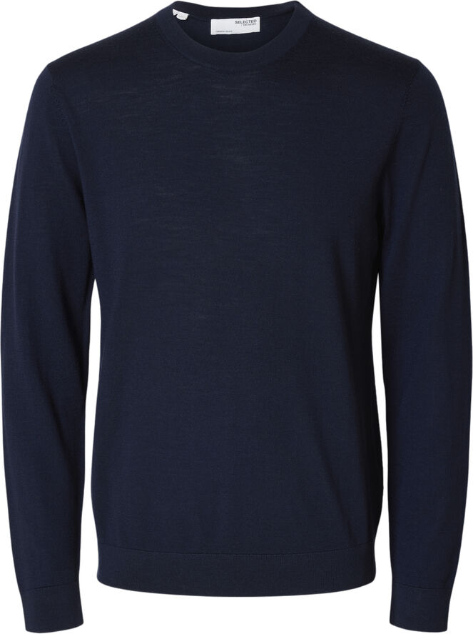 Selected Homme SLHTRAY LS KNIT MERINO CREW NECK NO Blå