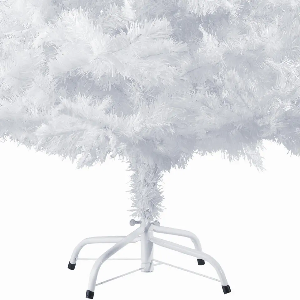 tectake Kunstkerstboom natuurgetrouw met metalen standaard wit, Wit