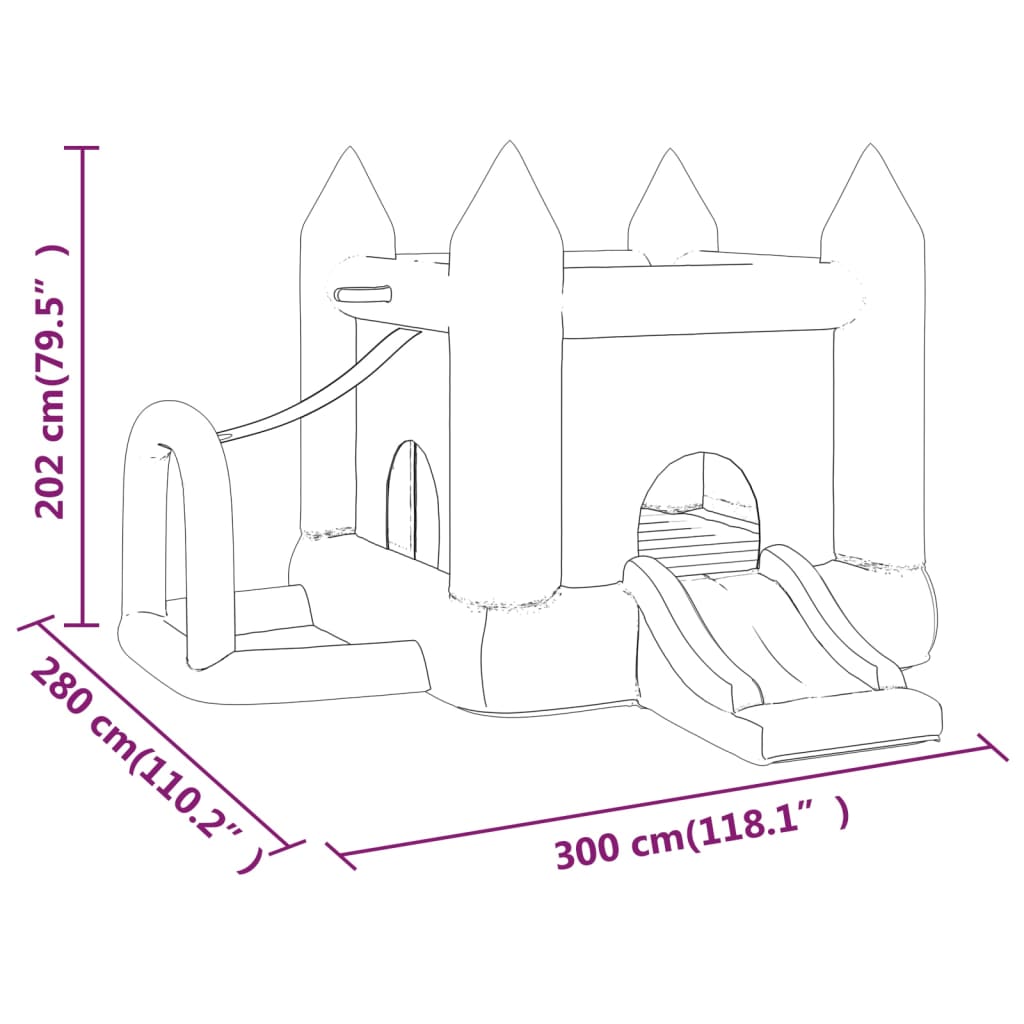 Castelo inflável Happy Hop 300 x 280 x 202 cm