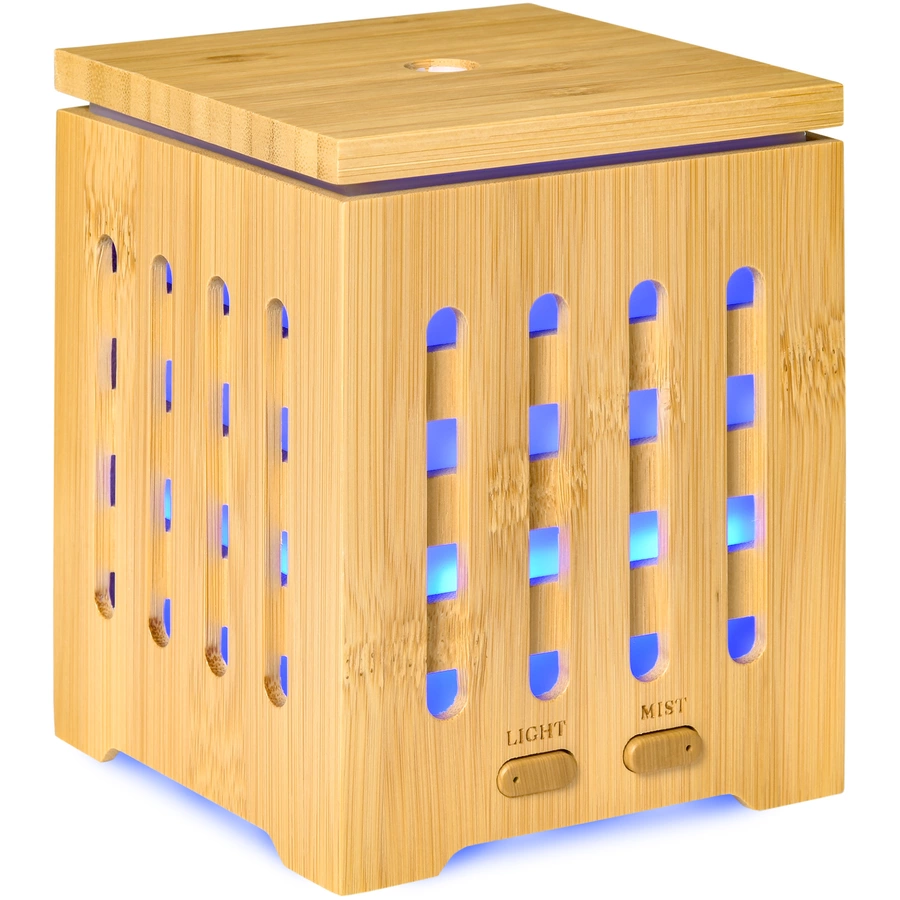 HOMCOM Aroma Diffusor für ätherische Öle, mit 7 LED Farben,  2 Sprühnebel-Modi Naturhloz