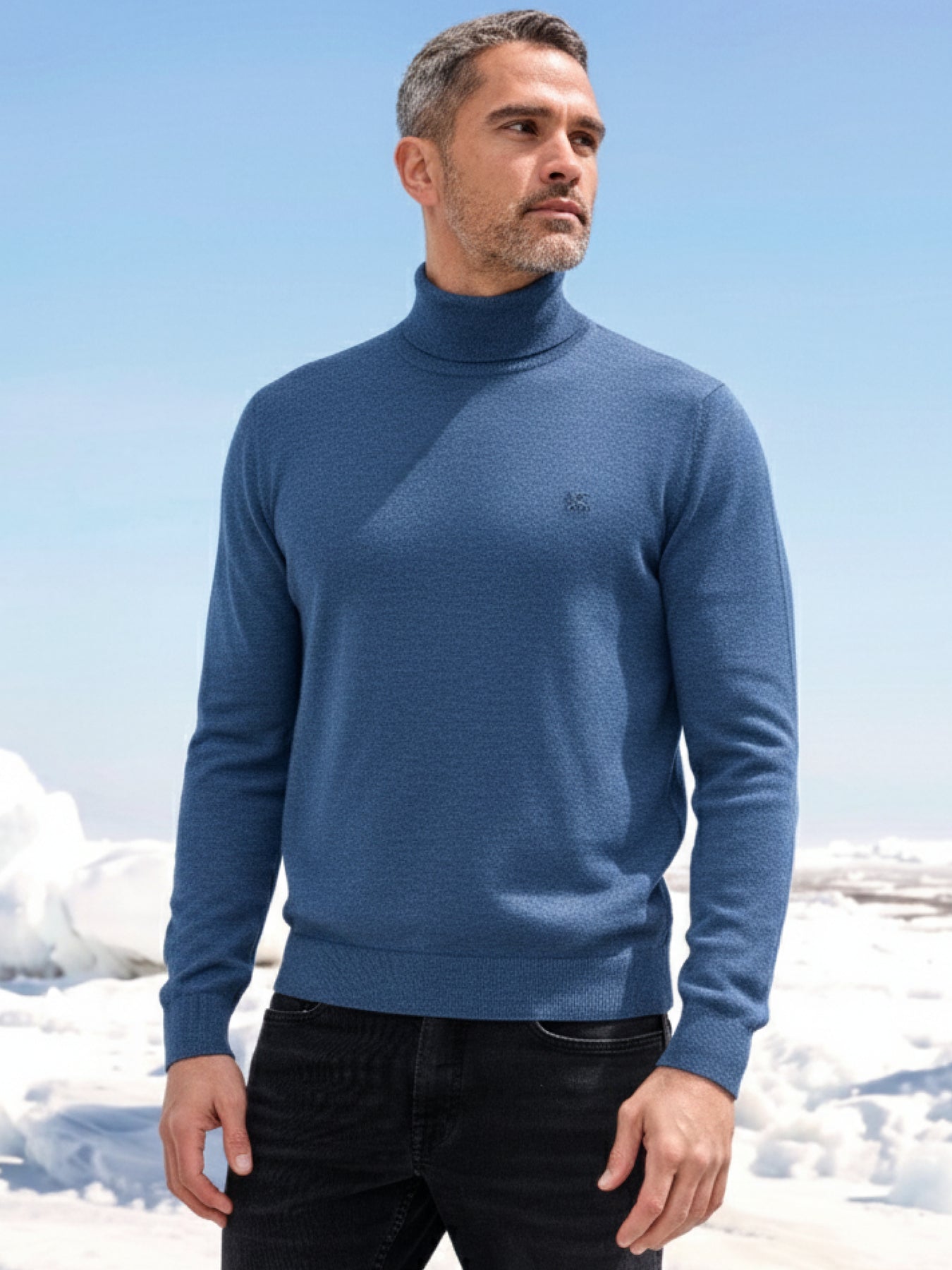 Herren Rollkragen-Strickpullover