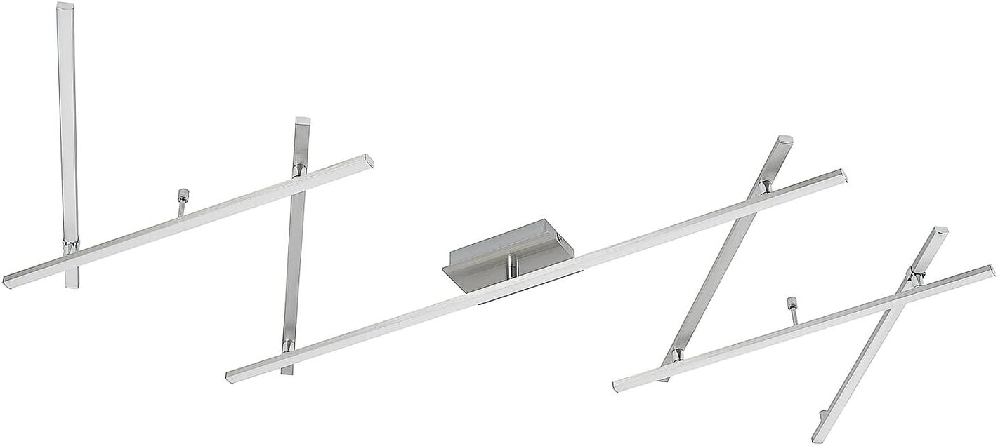 Lindby LED Deckenleuchte Kerem dimmbar (Modern) in Alu aus Metall (1 flammig,) - Lampe Deckenlampe Wohnzimmerleuchte