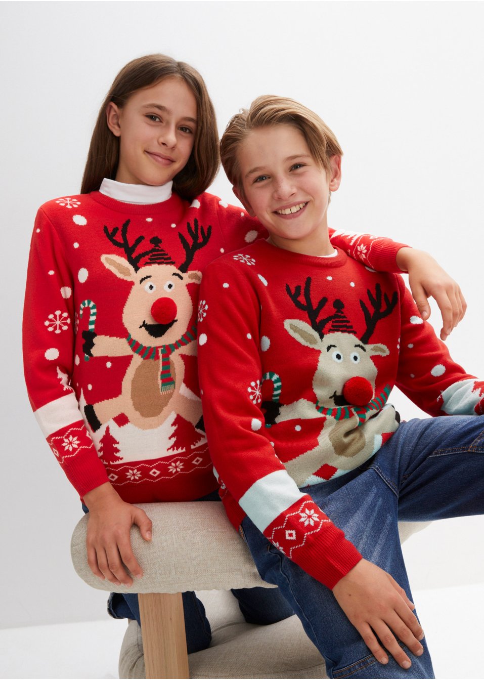 Pull en maille enfant avec motif de Noël