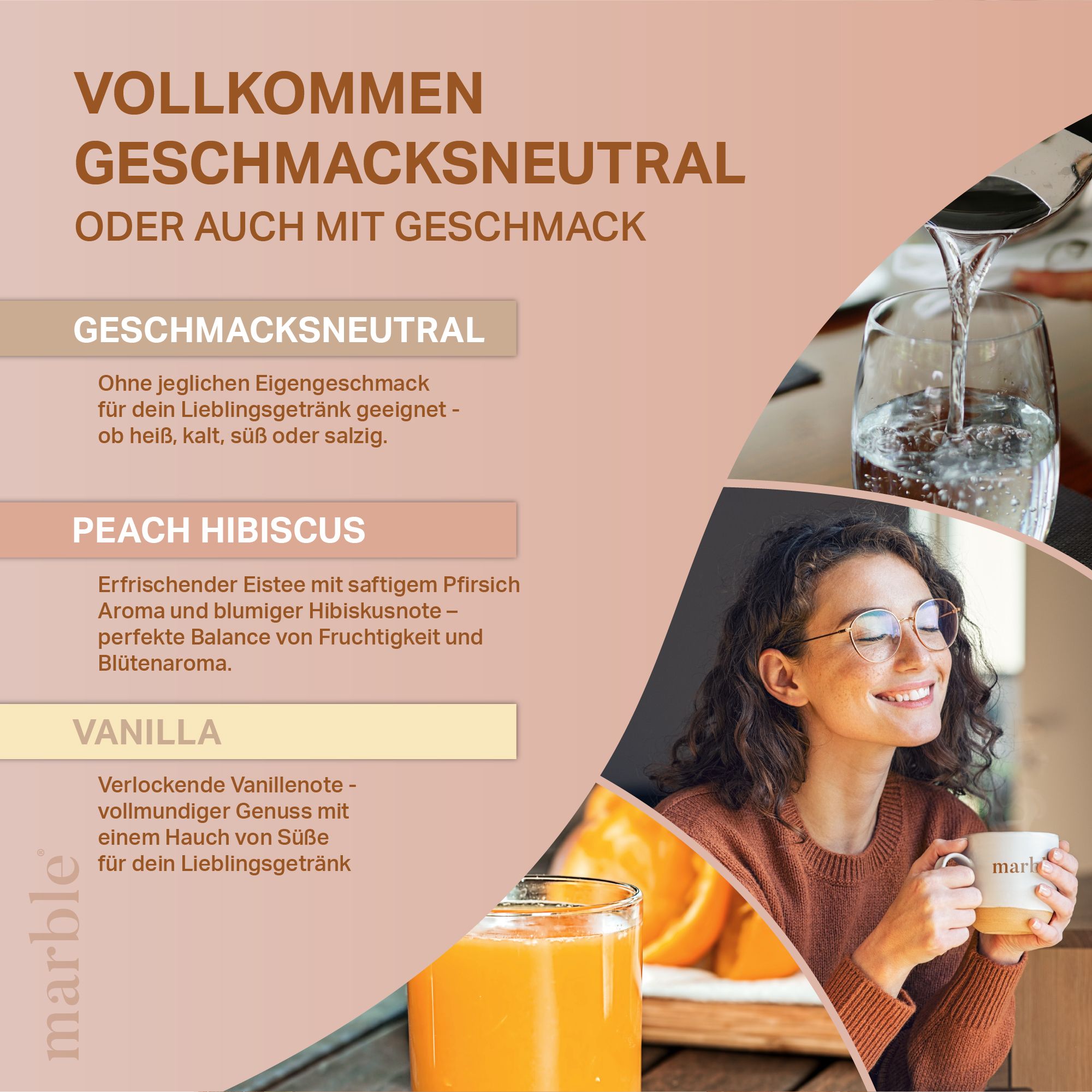 marble® Collagen Pulver Peach Hibiscus