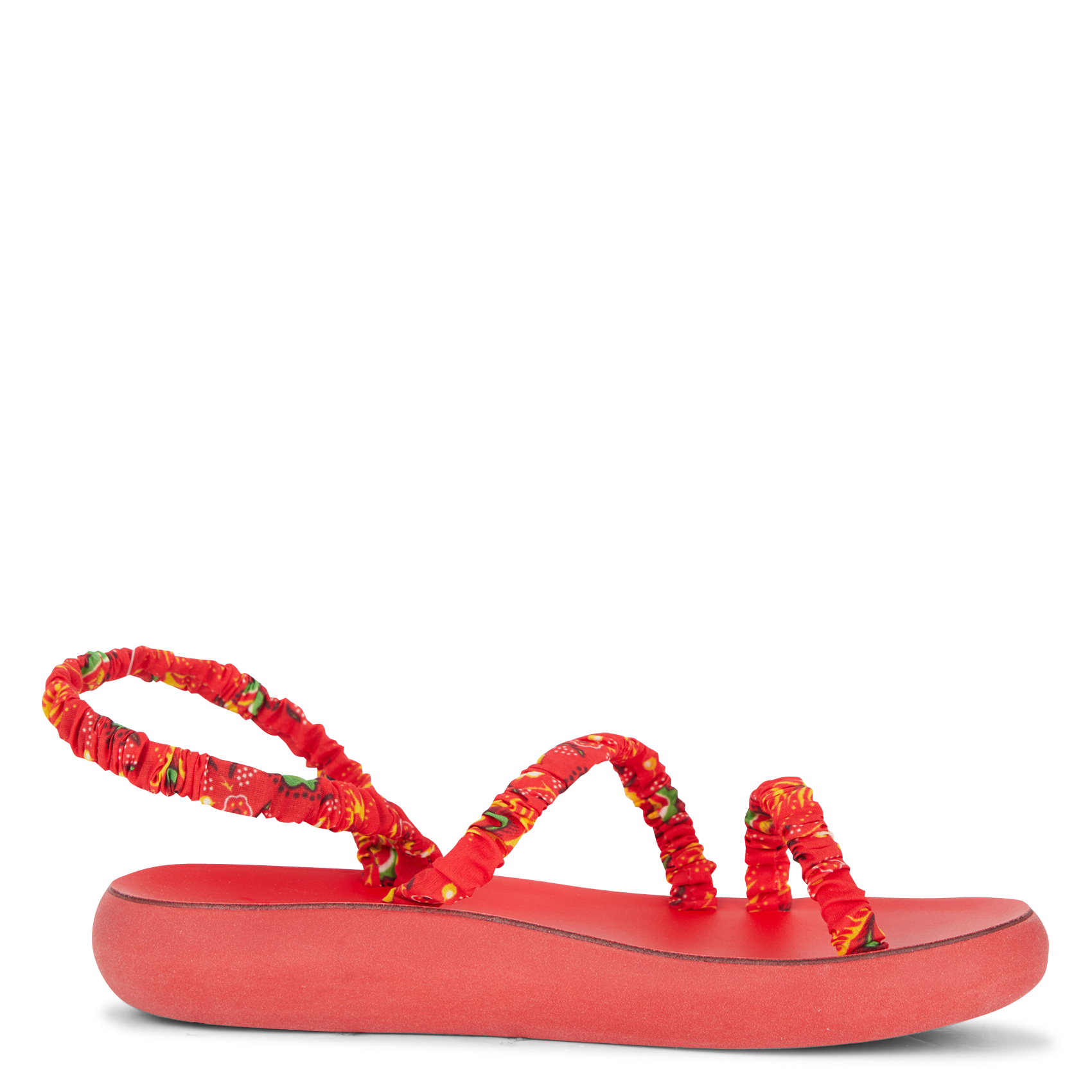 SCRUNCHIE - Sandales plates| Rouge