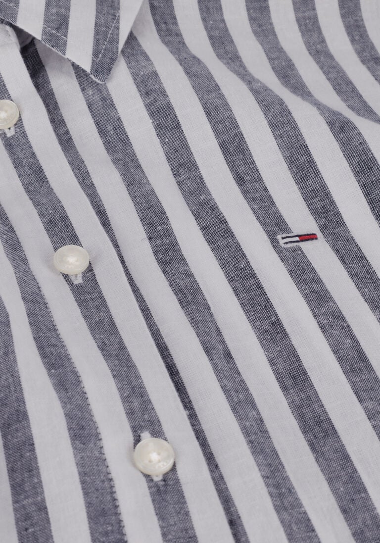 TOMMY JEANS blauw/wit gestreepte tommy jeans blouse tjw striped linen blend bf shirt