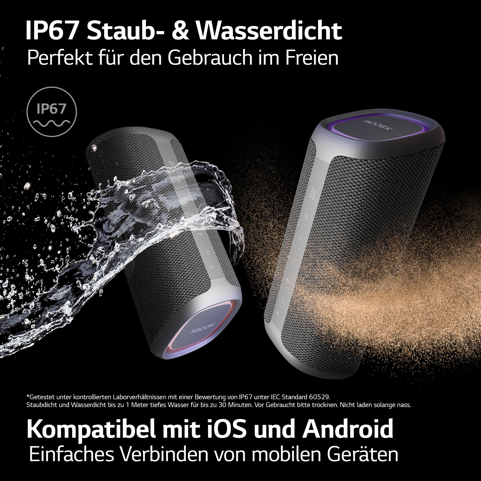 LG Lautsprecher »XBOOM Go DXG5« 1.0 (Bluetooth App-Steuerung | Bassregelung | Beleuchtungseffekte | Equalizer | Multipoint Anbindung | Sprachsteuerung | Wireless Party Connect 20 W)