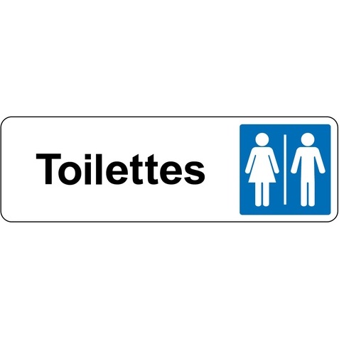 Panneau WC - Toilettes Mixtes Femme/Homme - Fixation adhésive