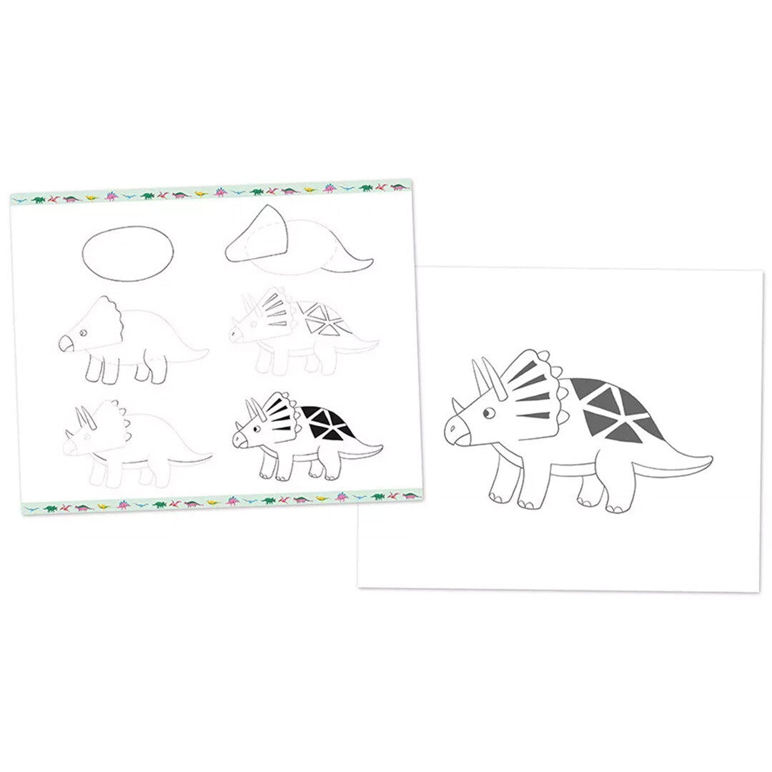 Janod atelier tekenset sjablonen dinosaurus