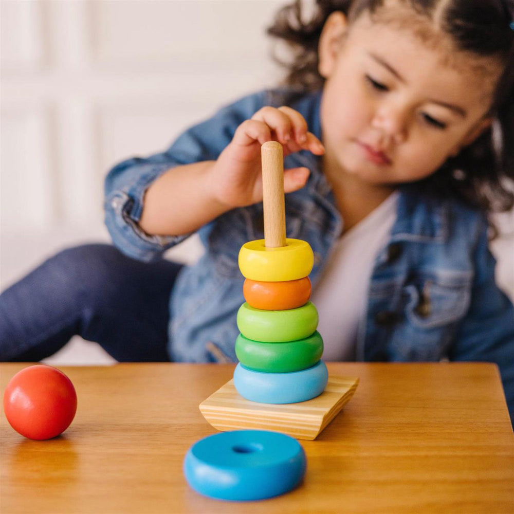 Køb Melissa & Doug Multifarvet Wooden Stacking Toy Rainbow