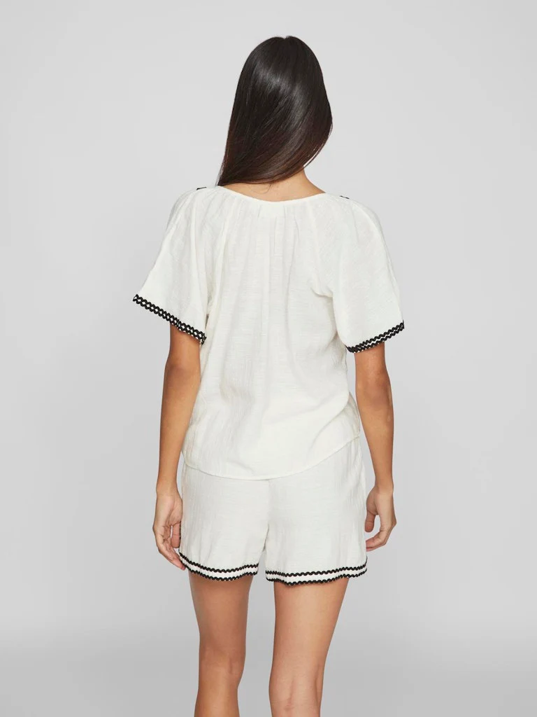 Vila  Vimanda S/S top - Eggnog