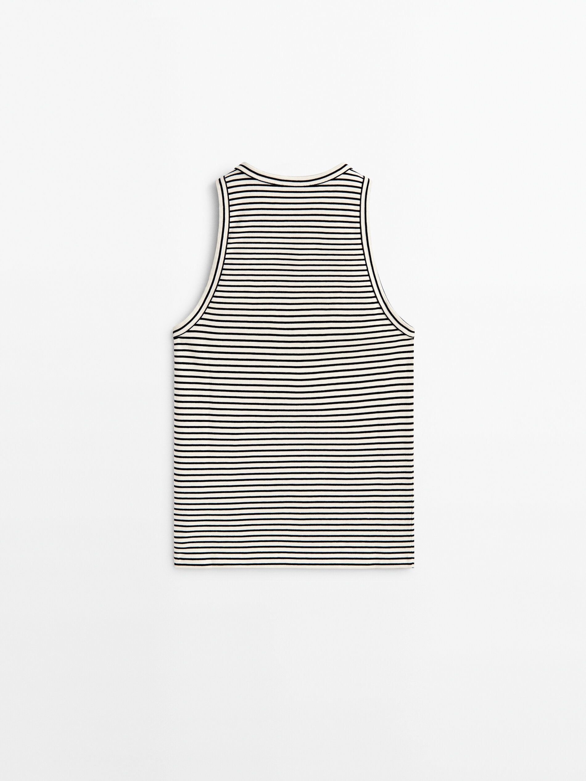 Camiseta rayas algodón sin mangas - RAW