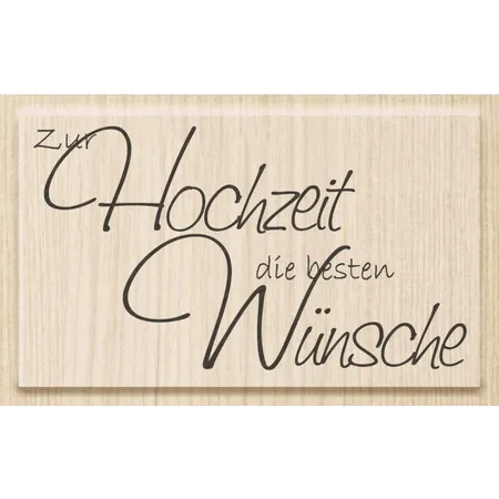 Knorr Prandell Stempel aus Holz (Glückwünsche) 7 x 4 cm , Motiv: Zur Hochzeit die besten Wünsche