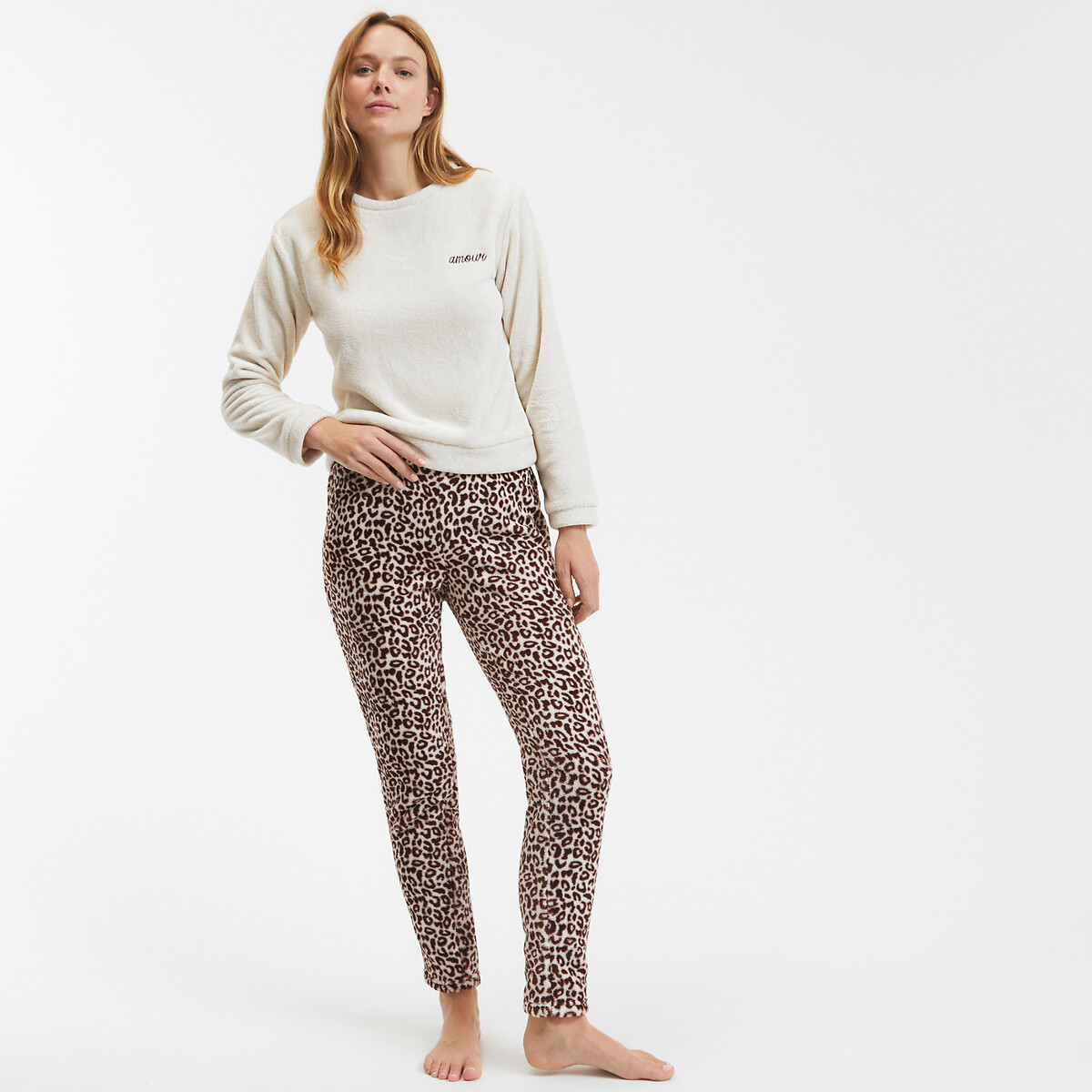 SO'HOME<br>Pijama de lã, estampa de leopardo