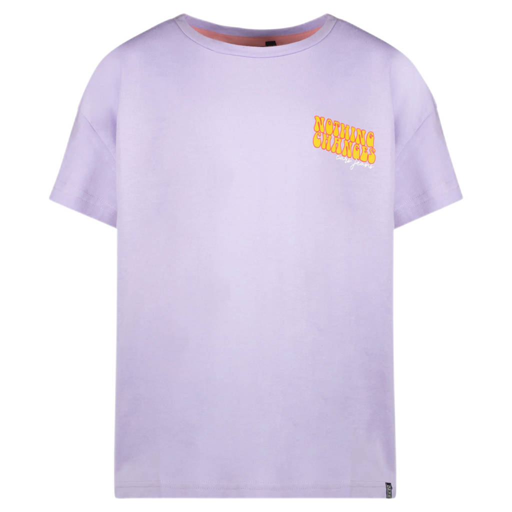 Cars T-shirt Fajah met backprint paars