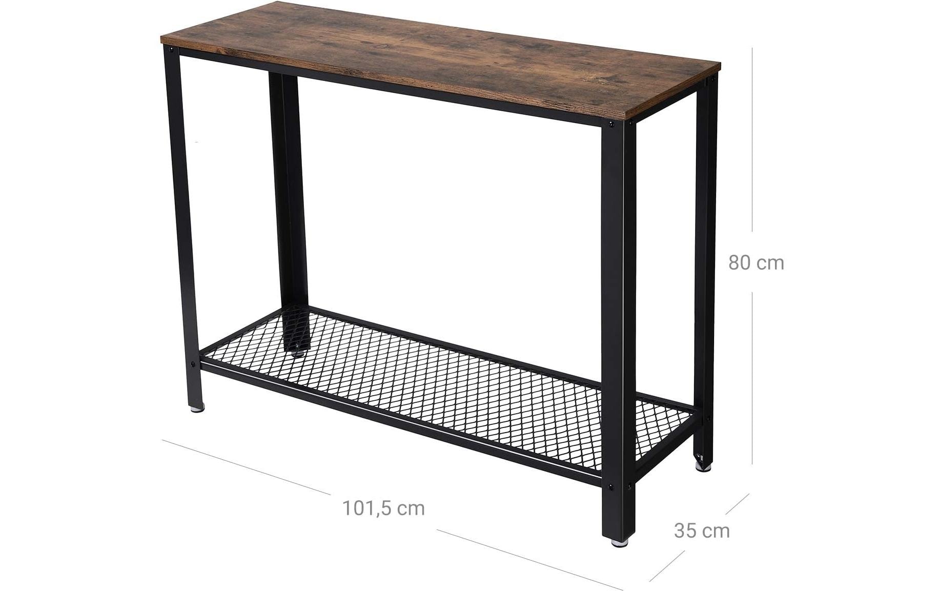Konsolentisch mit Gitterablage 101.5 x 80 cm, Braun/SchwarzBeistelltisch