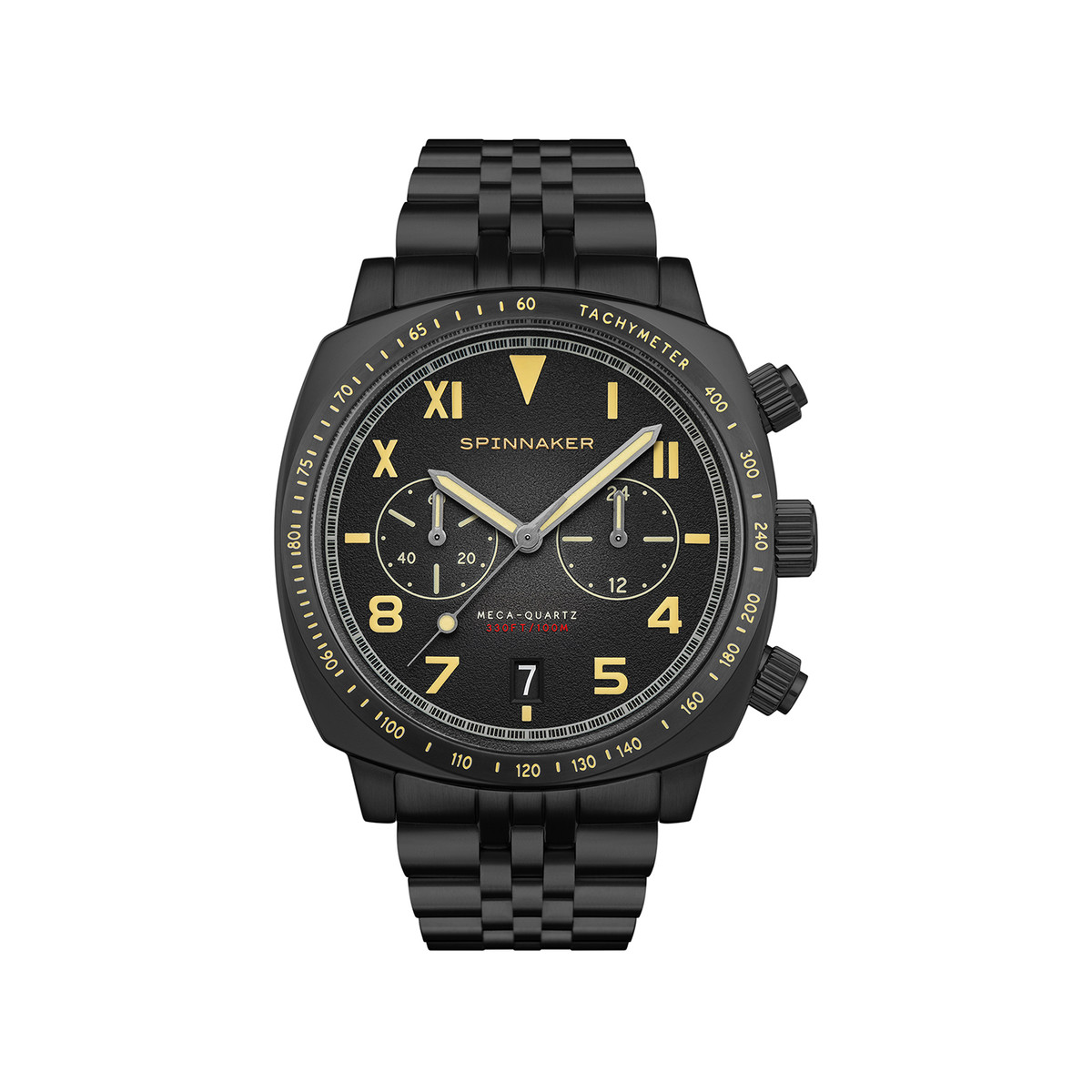 Montre Spinnaker homme chronographe acier noir