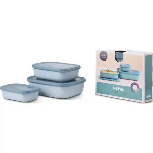 Vorratsdosen-Set Cirqula rechteckig 3-tlg - Nordic Blue