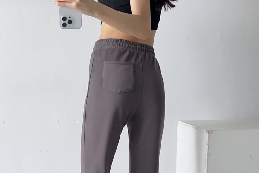Yukis - Effen wijd uitlopende joggingbroek met trekkoord in de taille