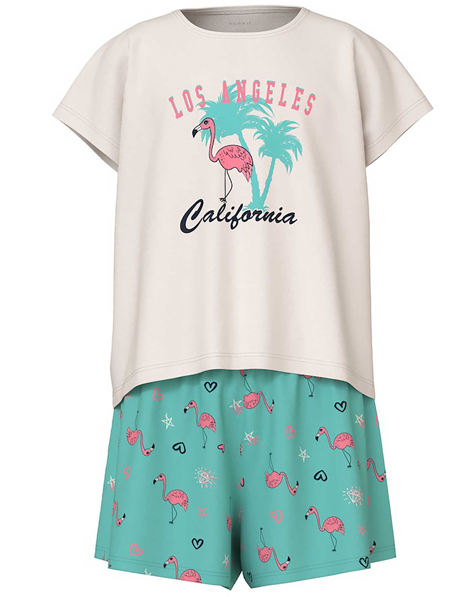 Schlafanzug NKFNIGHTSET LA CALIFORNIA kurz in pool blue