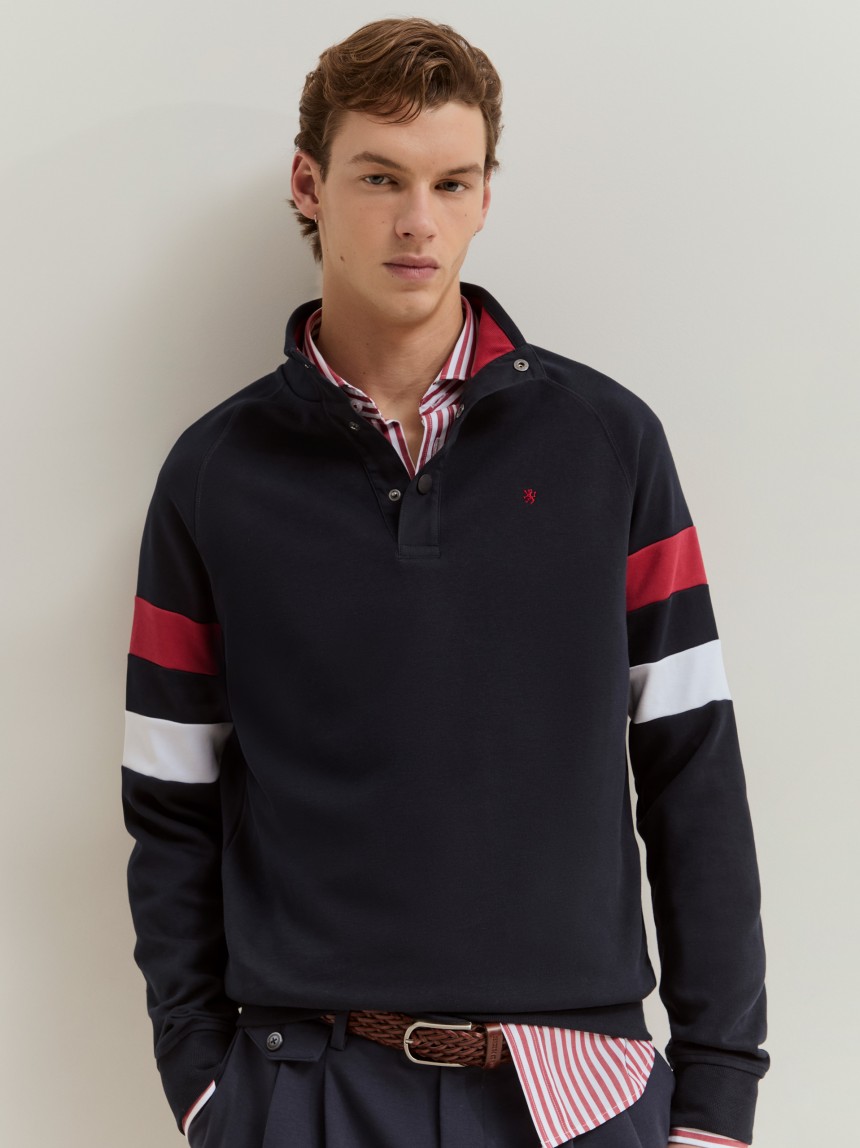 Sweatshirt de manga comprida com riscas
